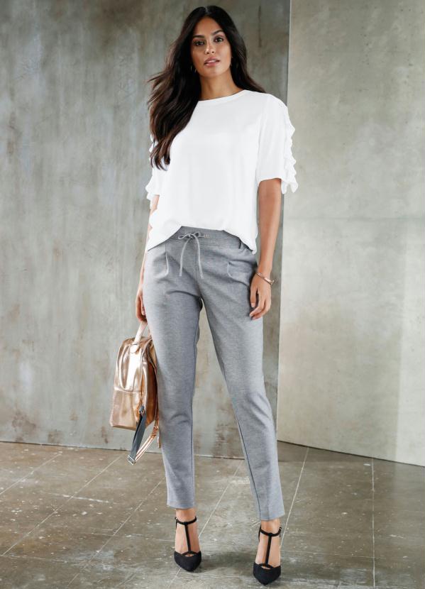 bonprix - Blusa com Babados nas Mangas Branca 4