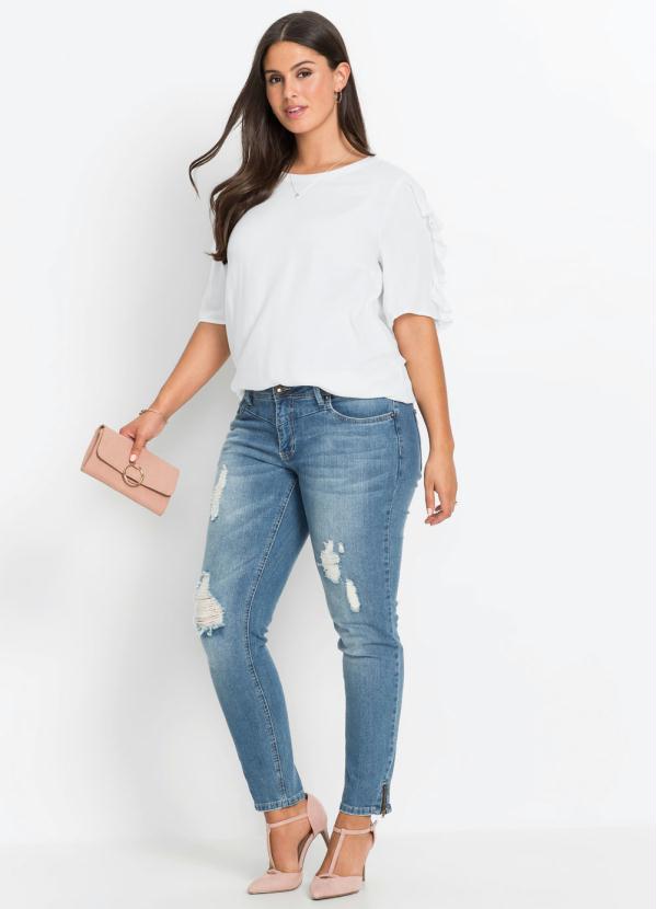 bonprix - Blusa com Babados nas Mangas Branca 8