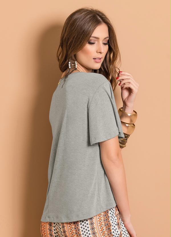 Quintess - Blusa com Bordado Frontal Mescla 2
