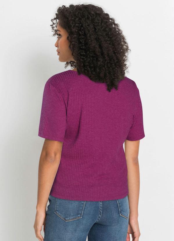 bonprix - Blusa com Botões Amarração Rosa 2