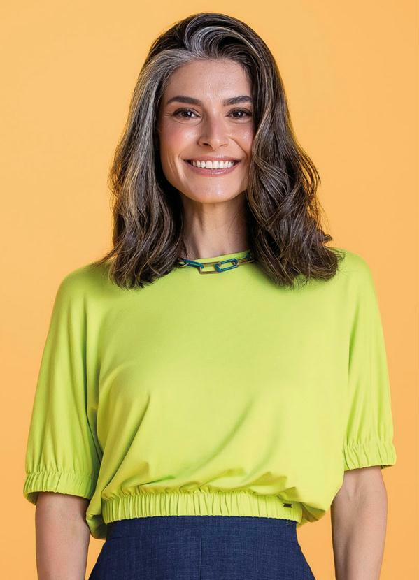 Marialícia - Blusa com Elástico Verde