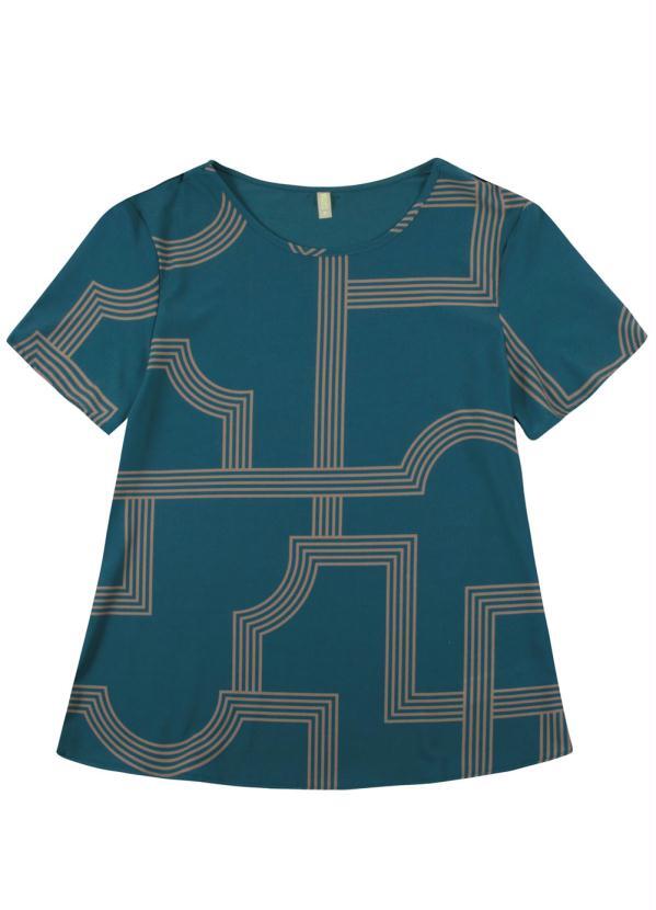 Cativa - Blusa com Estampa Geométrica Verde