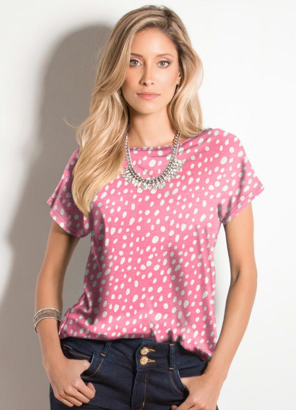 Quintess - Blusa em Camadas Mini Floral com Mangas Curtas - Faz a Boa!