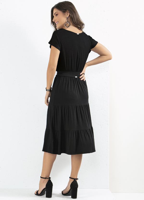 Quintess - Blusa com Mangas Curtas Preta