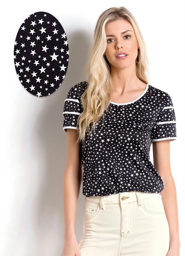 Quintess - Blusa com Mangas em Babados Quintess Star Print