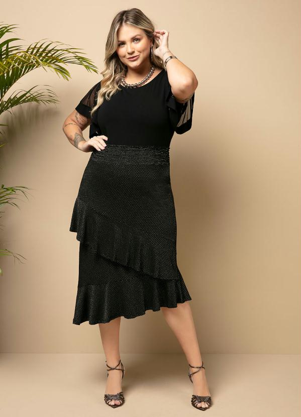 Quintess - Blusa com Mangas em Tule Preta 7