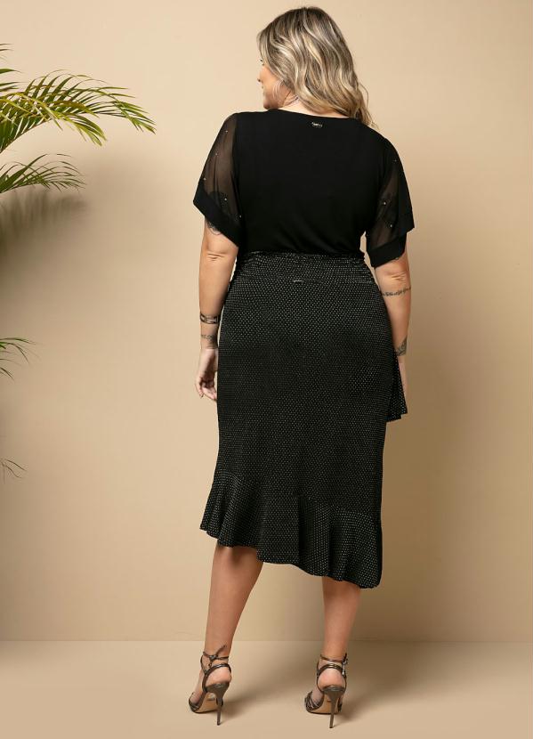 Quintess - Blusa com Mangas em Tule Preta 8