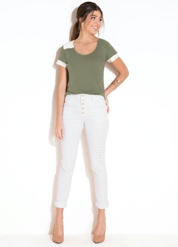 Quintess - Blusa com Recorte nos Ombros Verde 3