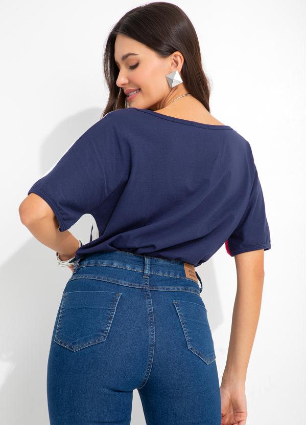 bonprix - Blusa com Recortes Azul 2