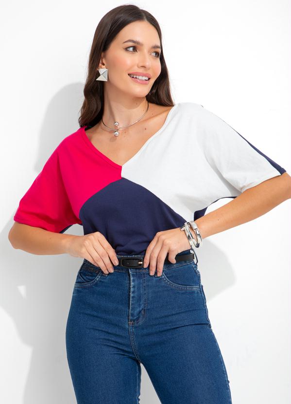 bonprix - Blusa com Recortes Azul 1