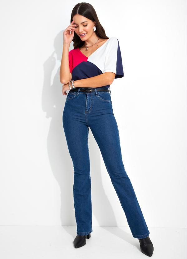 bonprix - Blusa com Recortes Azul 4