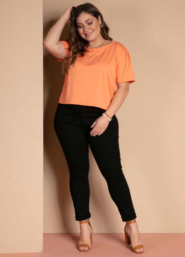 Blusa Coral com Franzidos e Zíper Costas - Quintess