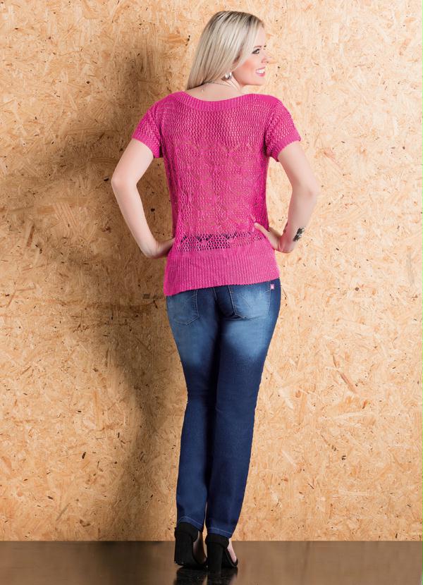 Janine - Blusa de Tricô Pink com Leve Transparência 4