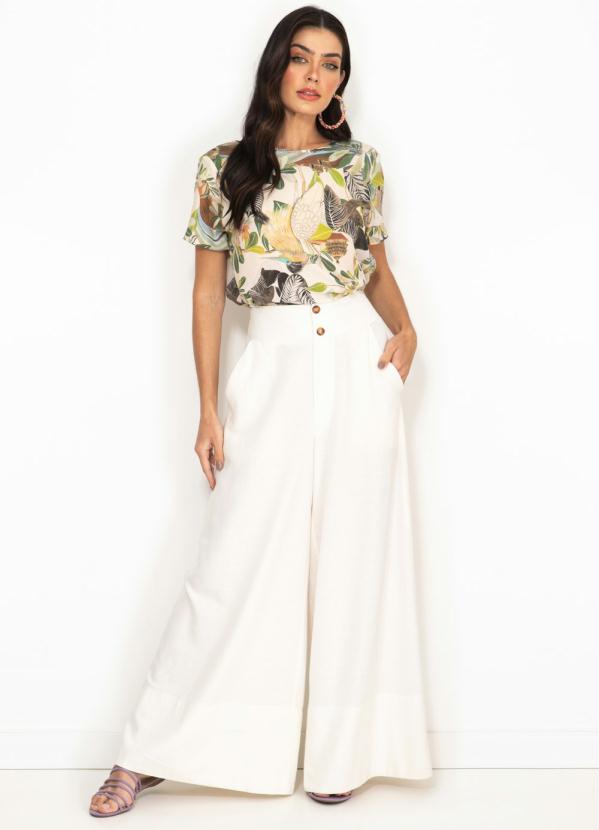 Colcci - Blusa de Viscose Estampada Off White 3