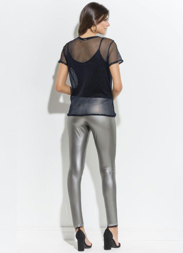 Quintess - Blusa em Tela com Bordado Preta Quintess 10