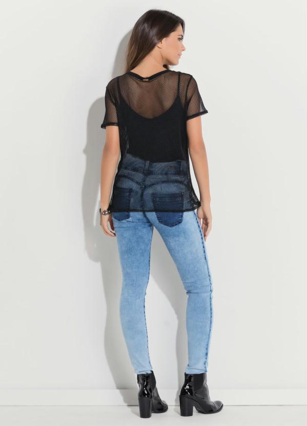 Quintess - Blusa em Tela com Bordado Preta Quintess 9