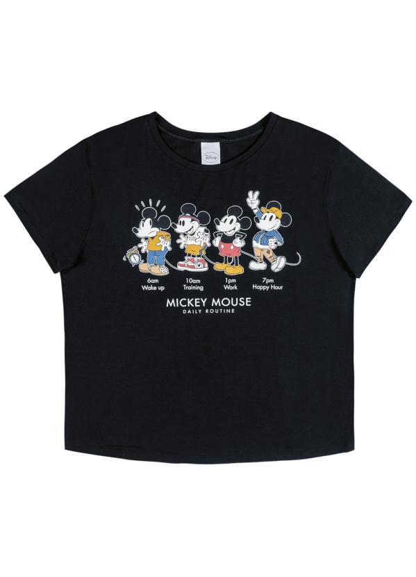 Disney - Blusa em Viscose Estampada Preto