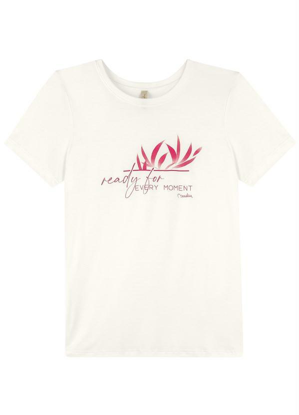 Marialícia - Blusa Estampa Delicada Bege