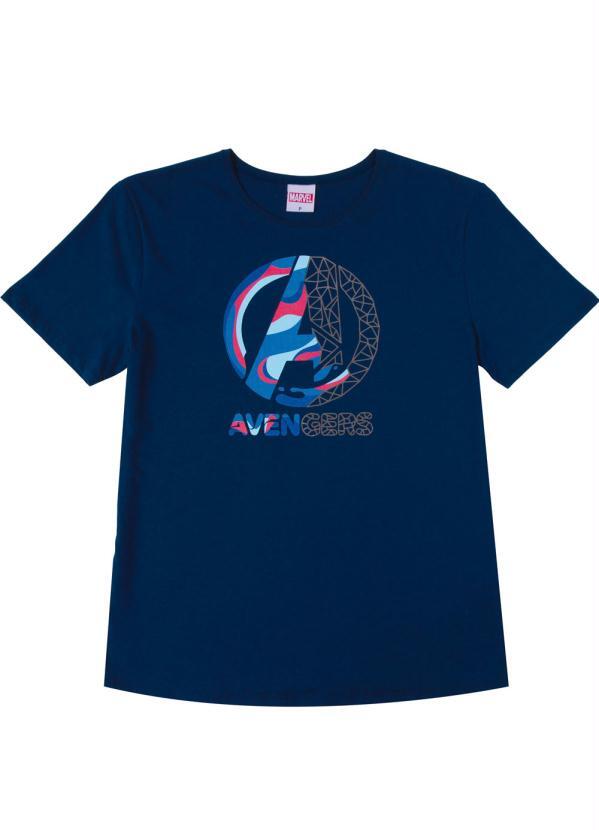 Marvel - Blusa Estampada Símbolo Avengers Azul