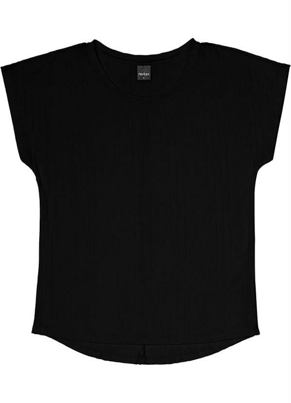 Rovitex - Blusa Feminina Básica Canelada Preto