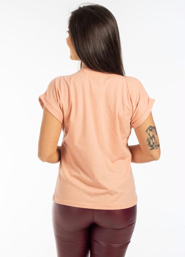 Bjoe - Blusa Feminina Básica com Estampa Floral Laranja 2