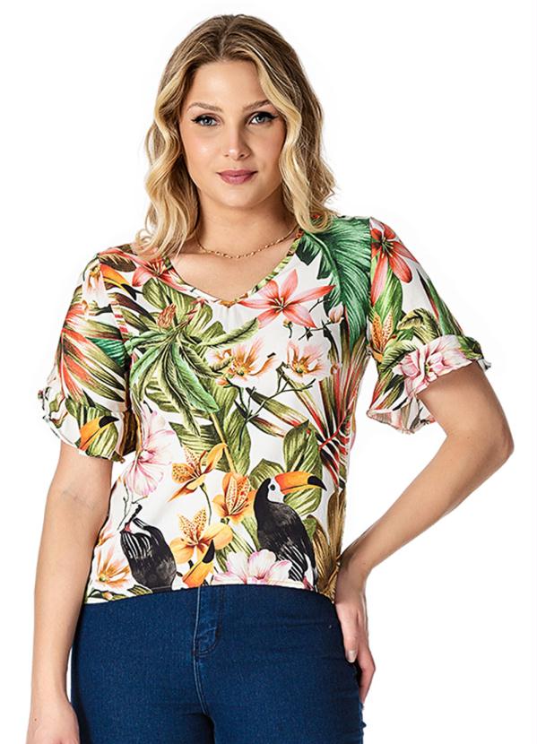 Blusa Feminina Estampada Infinita Cor Vermelho Rovitex 3171