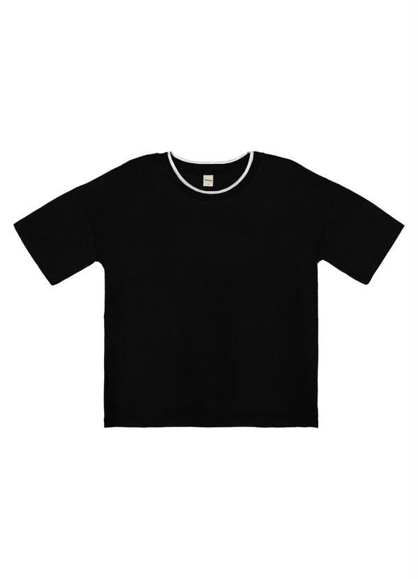 Rovitex - Blusa Feminina Gola Retilínea Preto