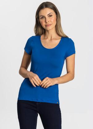 Rovitex - Blusa Feminina Viscotorcion Básica Azul - ROVITEX