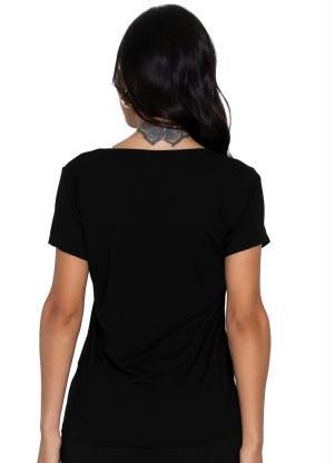 Rovitex - Blusa Feminina Viscotorcion Básica Preto - ROVITEX