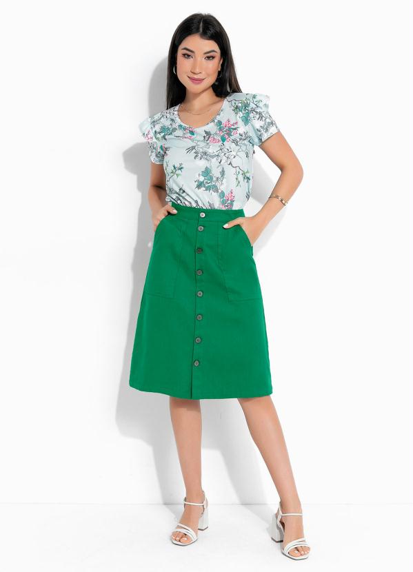 Rosalie - Blusa Floral Azul com Babado 3