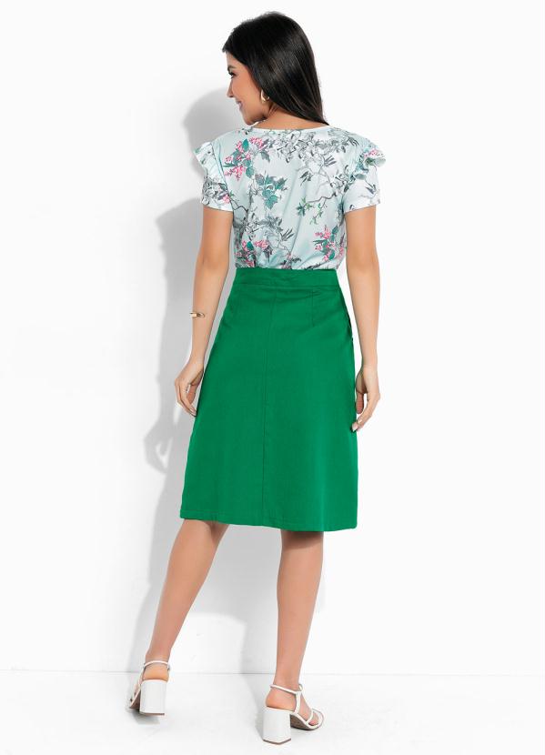 Rosalie - Blusa Floral Azul com Babado 4