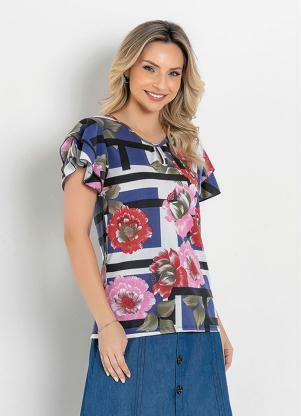 Rosalie - Blusa Floral Branca com Gota - ROSALIE