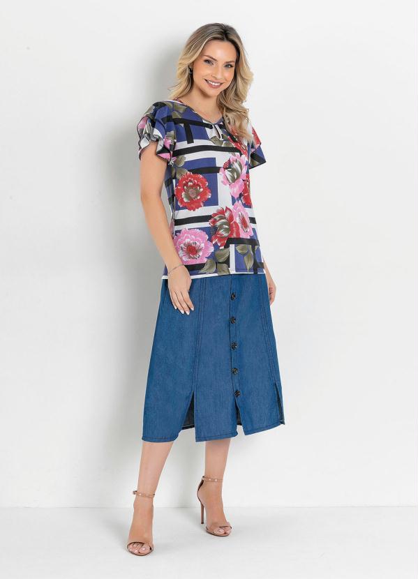 Rosalie - Blusa Floral Branca com Gota 3