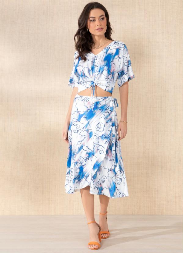 Outlet - Blusa Floral DegradêCom Amarração na Barra 7