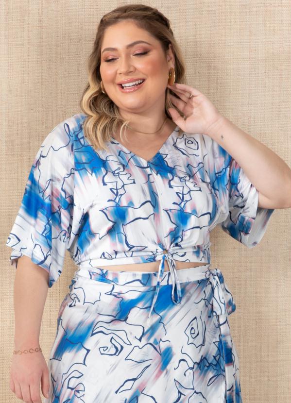 Outlet - Blusa Floral DegradêCom Amarração na Barra 5