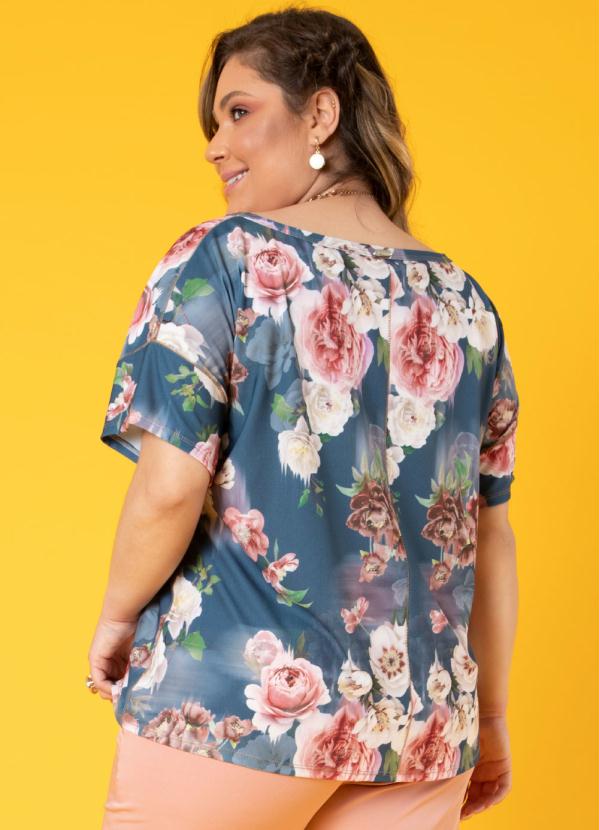 Quintess - Blusa Flores Soltinha com Decote V 6