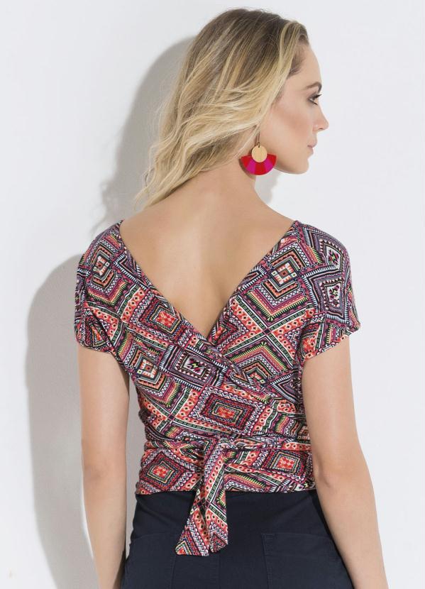 Quintess - Blusa Geométrica Quintess com Transpasse 3