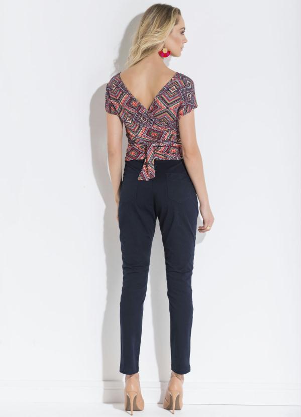 Quintess - Blusa Geométrica Quintess com Transpasse 7