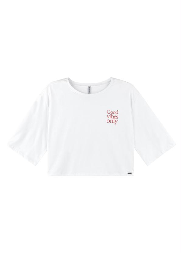 Marialícia - Blusa Good Vibes Only Branco
