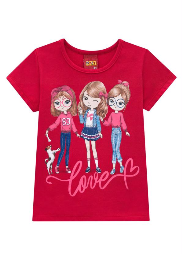 Blusa Infantil Feminina Vermelho Kyly