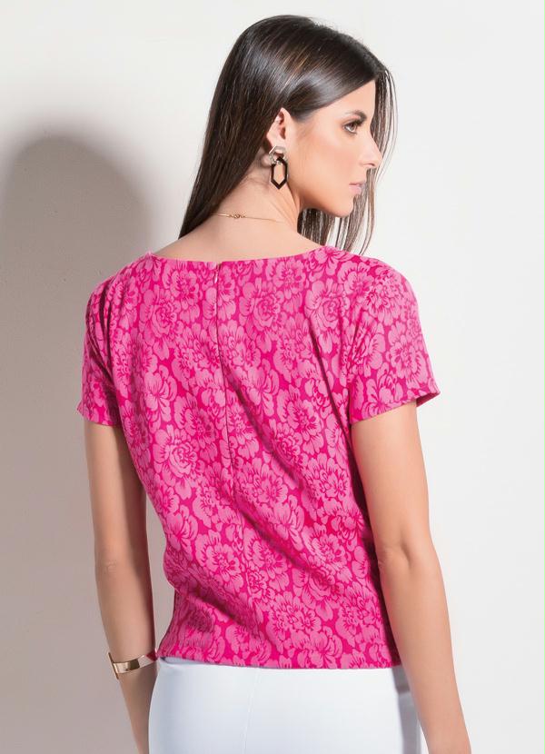Multimarcas - Blusa Jacquard com Zíper nas Costas Pink 2