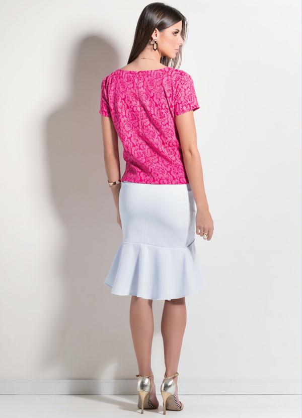 Multimarcas - Blusa Jacquard com Zíper nas Costas Pink 5