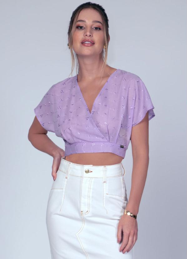 Quintess - Blusa Lilás com Amarração nas Costas