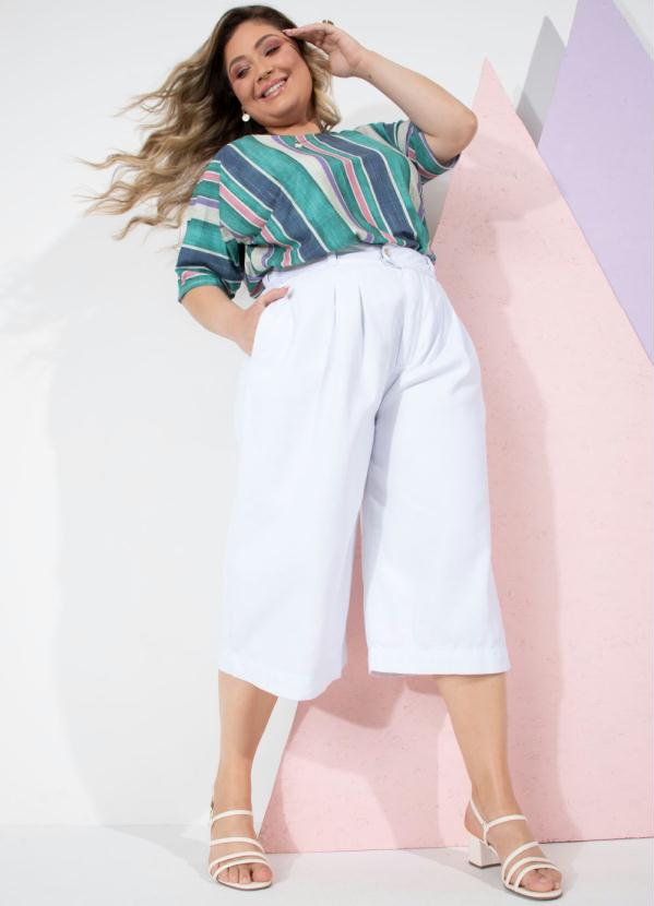 Quintess - Blusa Listrada Decote Canoa Alongada 10