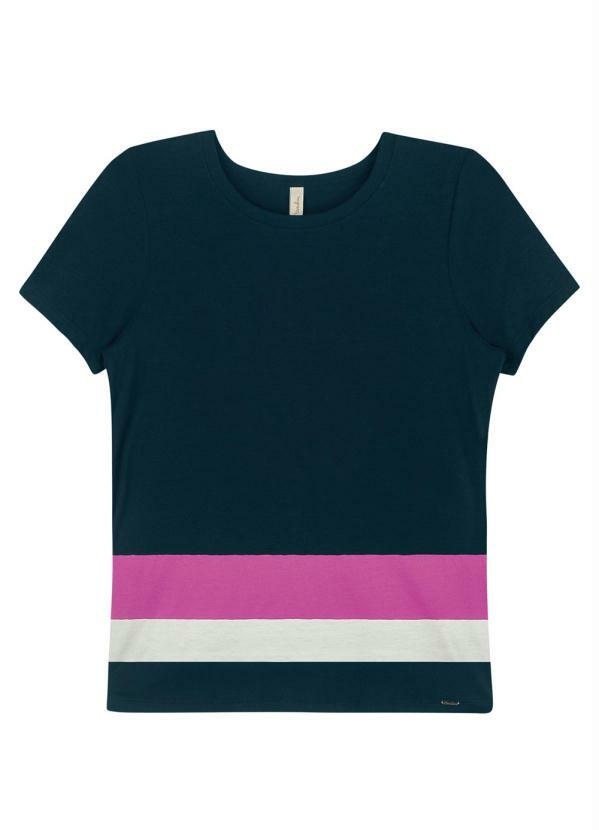 Marialícia - Blusa Listras Azul