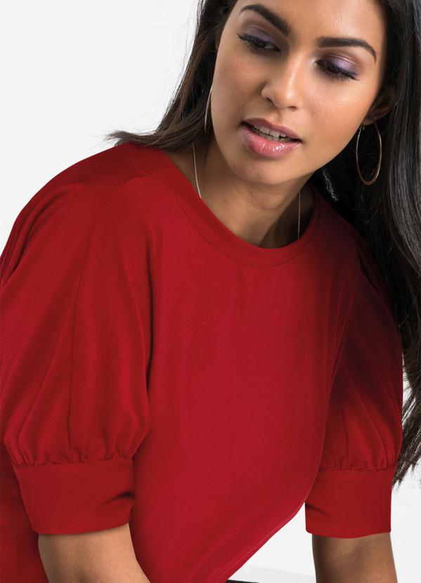 bonprix - Blusa Manga Bufante Bordô 3