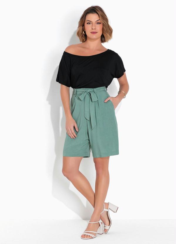 bonprix - Blusa Manga Curta com Bolsinho Preta 2