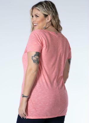 Quintess - Blusa Mullet Coral com Fendas - QUINTESS