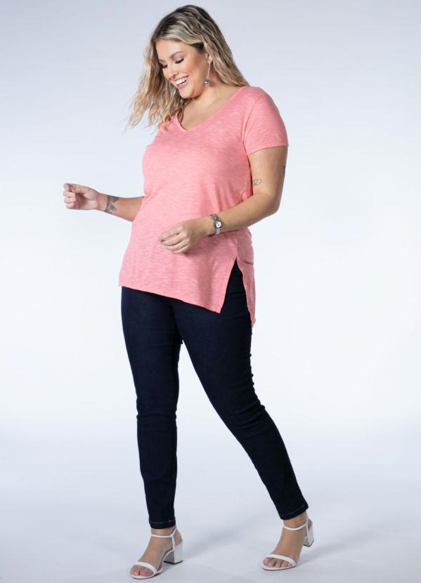 Quintess - Blusa Mullet Coral com Fendas 3