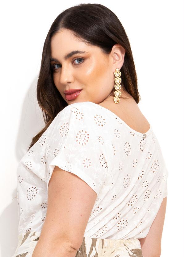 Quintess - Blusa Off White com Mangas Curtas 15